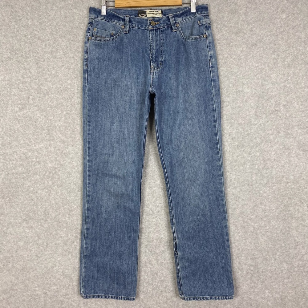 686 Pants Mens 32x30.5 Blue National Regular Straight Leg Fit Jeans